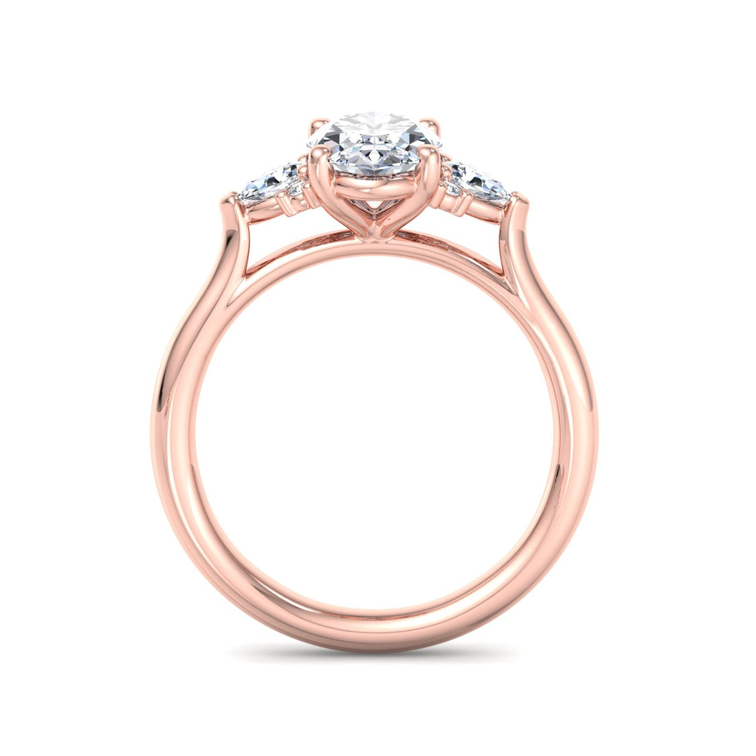 Oval Diamond Ring with Accent Stones - Krishnashray