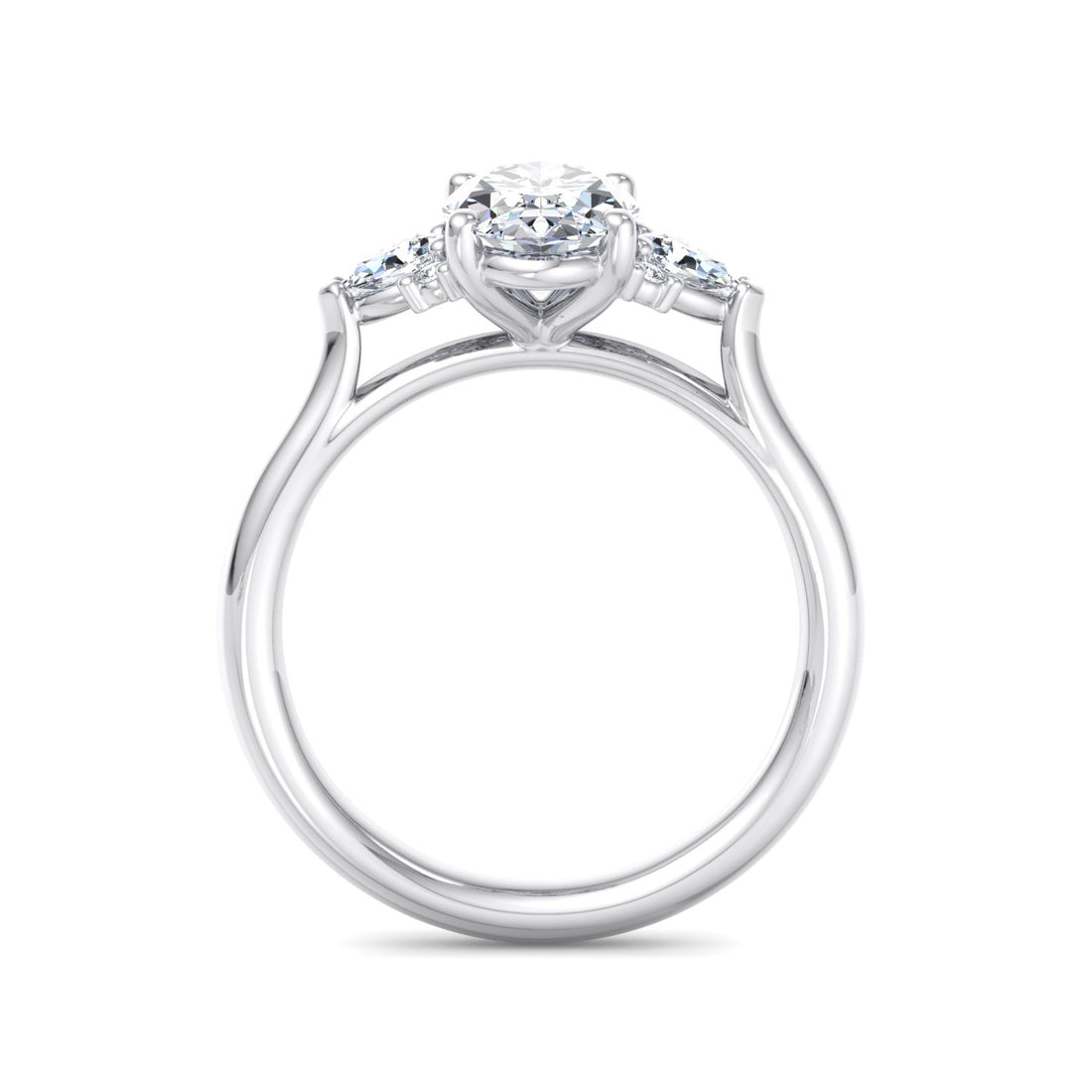Oval Diamond Ring with Accent Stones - Krishnashray