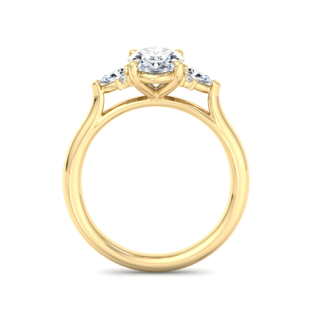 Oval Diamond Ring with Accent Stones - Krishnashray
