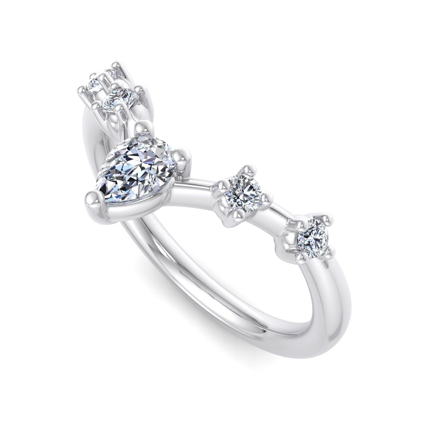 Tear Drop Diamond Ring - Krishnashray