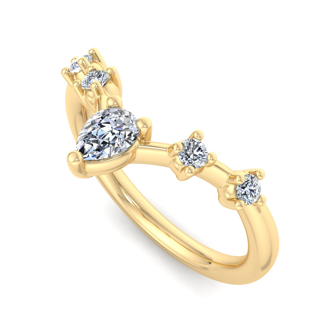 Tear Drop Diamond Ring - Krishnashray