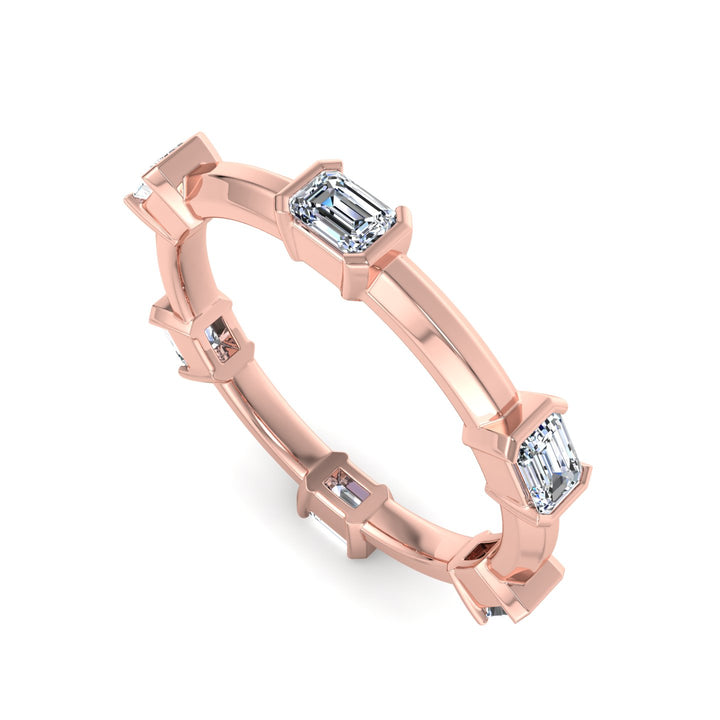 Emerald Cut Diamond Band - Krishnashray
