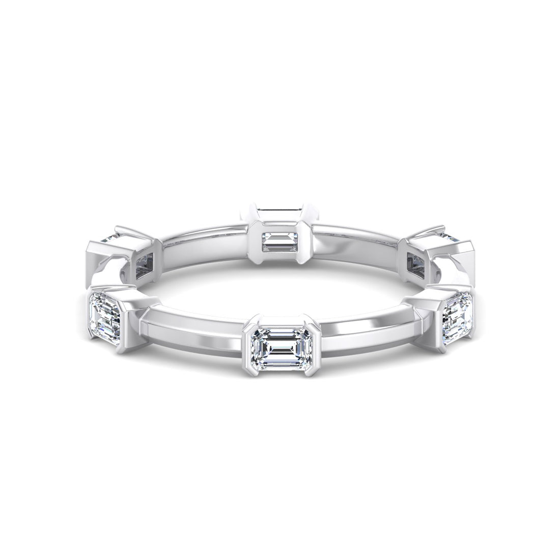 Emerald Cut Diamond Band - Krishnashray