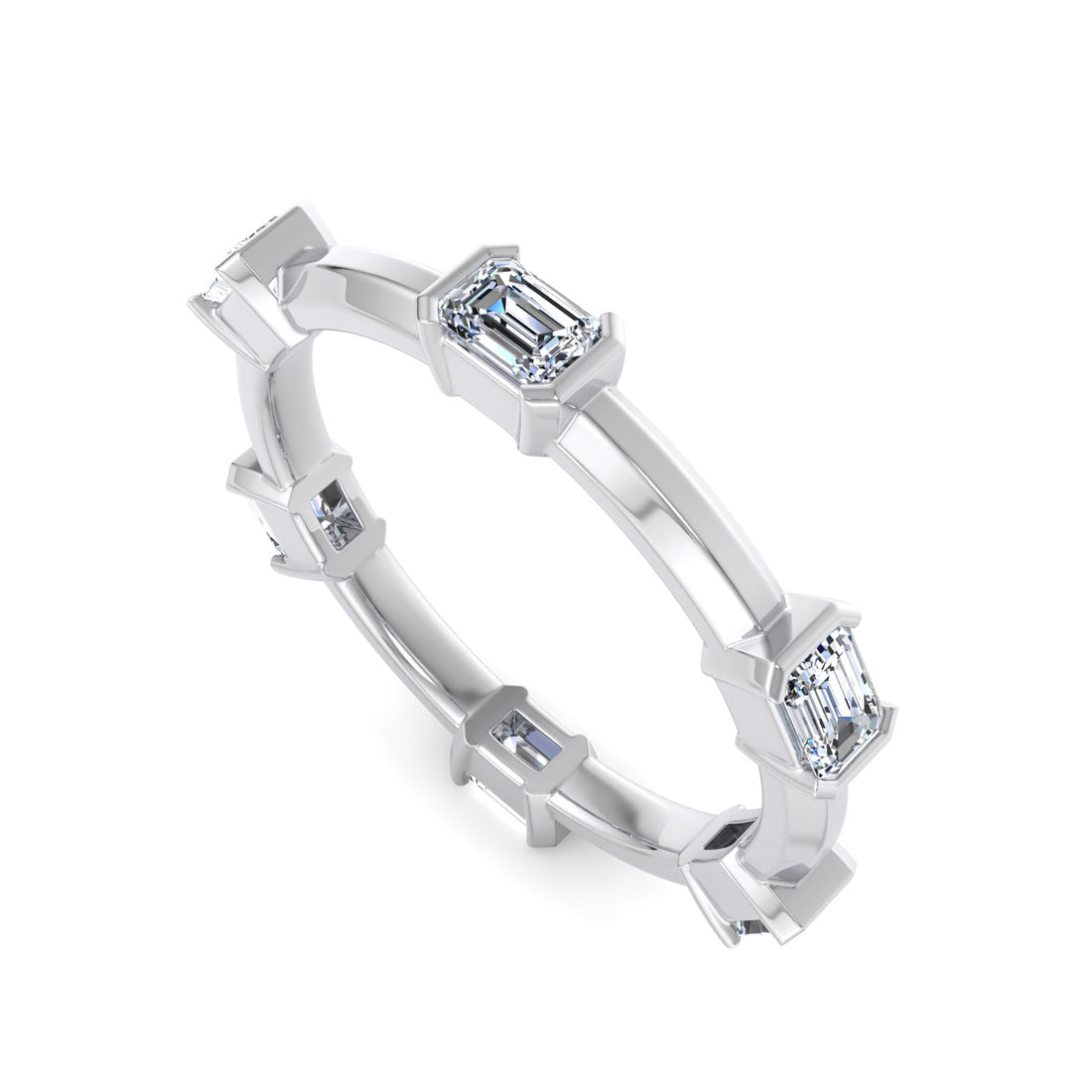 Emerald Cut Diamond Band - Krishnashray