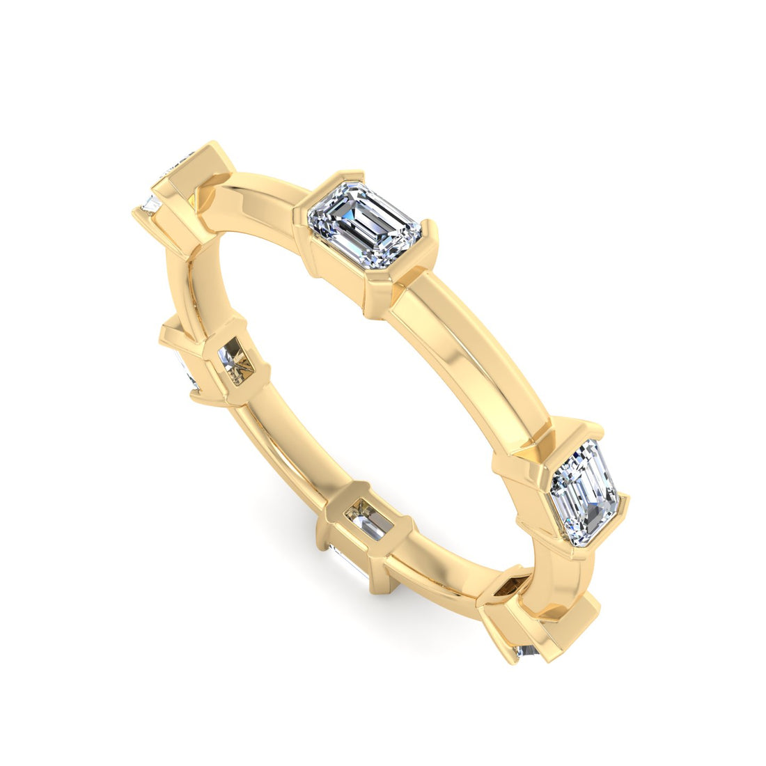 Emerald Cut Diamond Band - Krishnashray