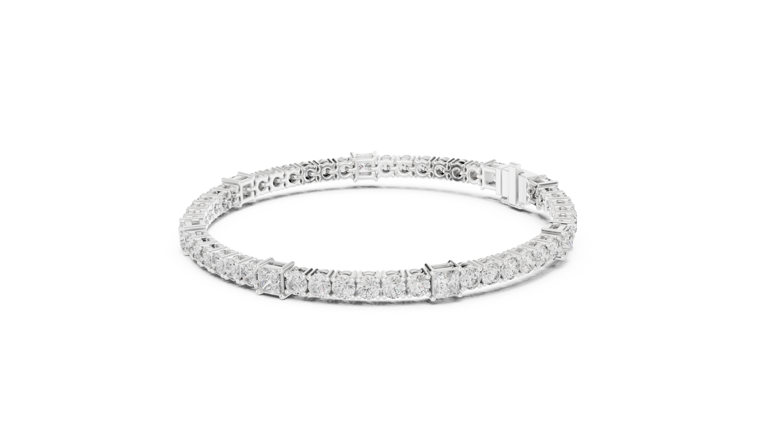 Diamond Studded Tennis Bracelet - Krishnashray