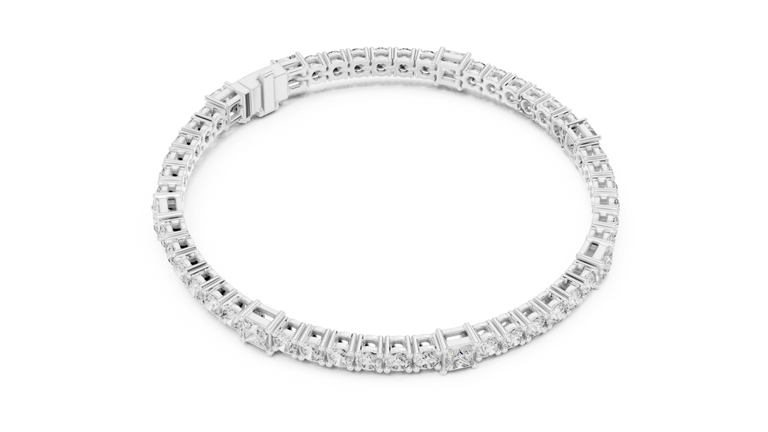 Diamond Studded Tennis Bracelet - Krishnashray