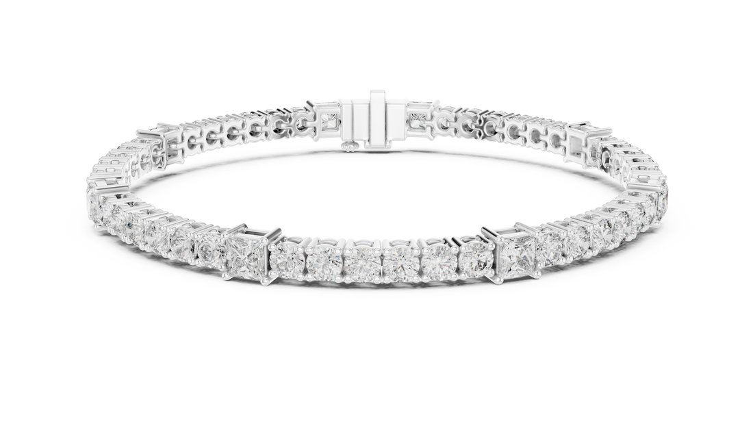 Diamond Studded Tennis Bracelet - Krishnashray