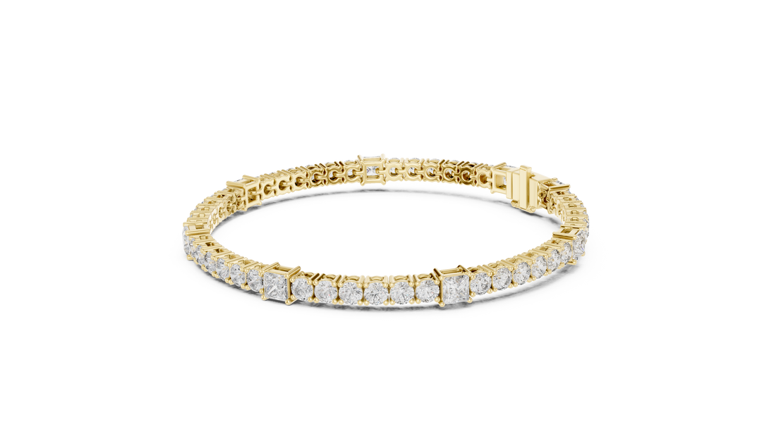 Diamond Studded Tennis Bracelet - Krishnashray