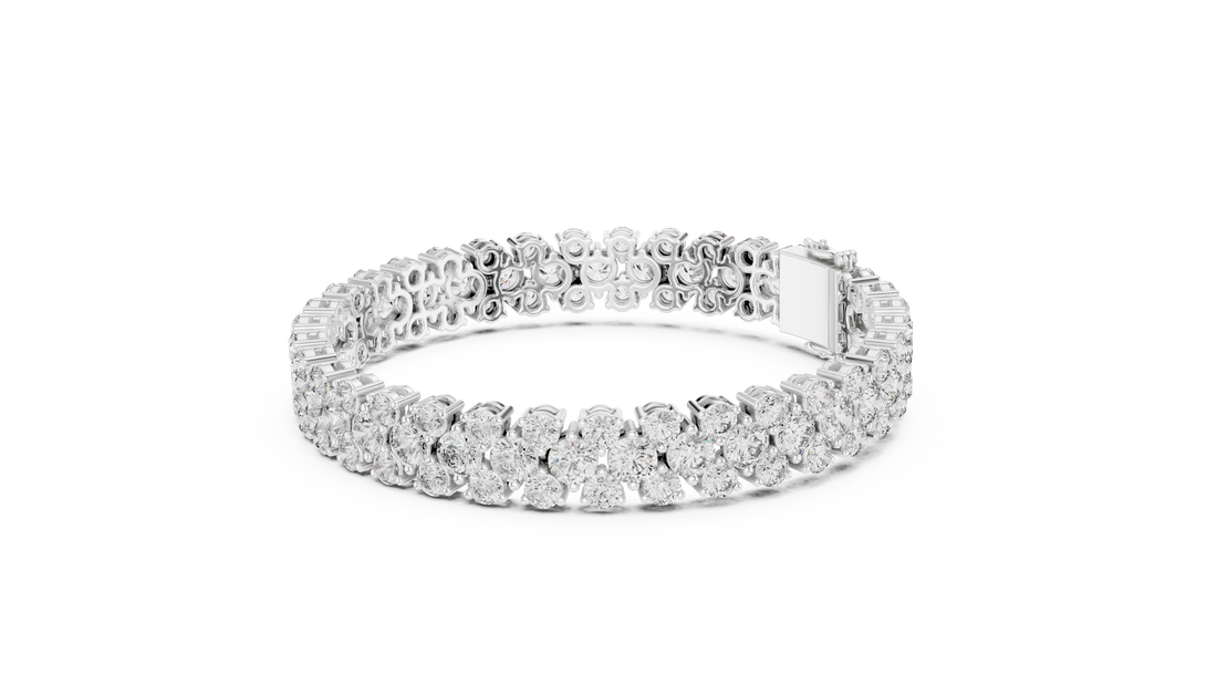 Diamond Studded Tennis Bracelet - Krishnashray