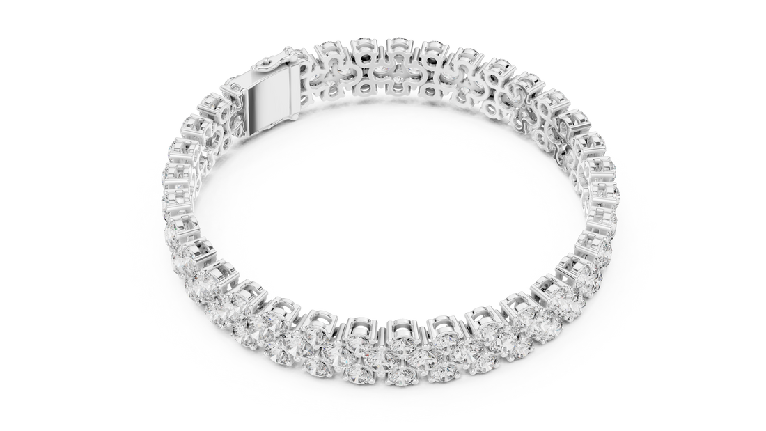 Diamond Studded Tennis Bracelet - Krishnashray