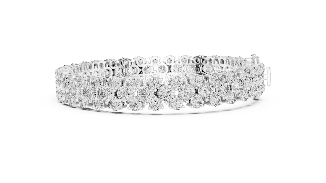 Diamond Studded Tennis Bracelet - Krishnashray