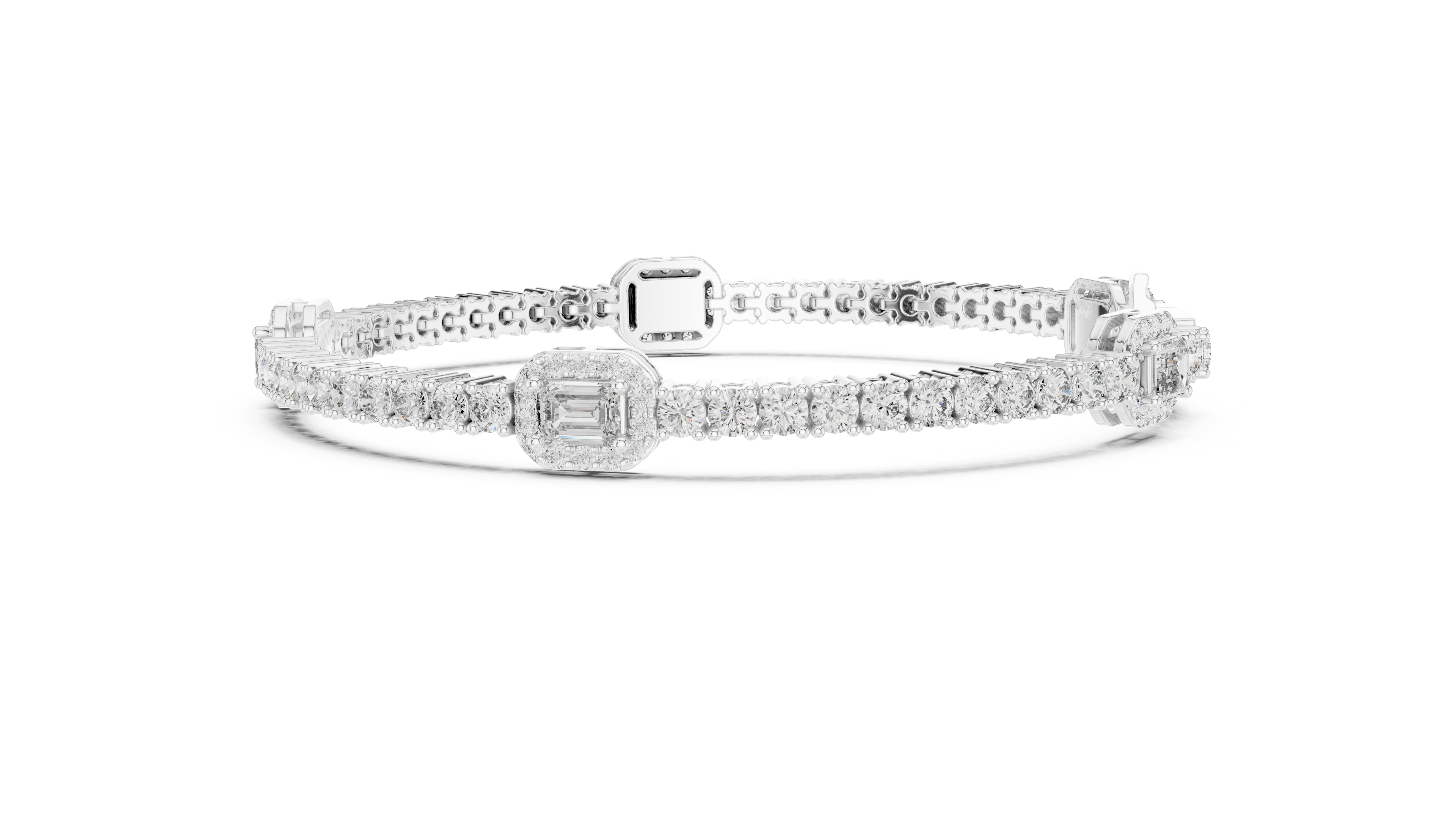 Central Emerald Cut Diamond Bracelet - Krishnashray