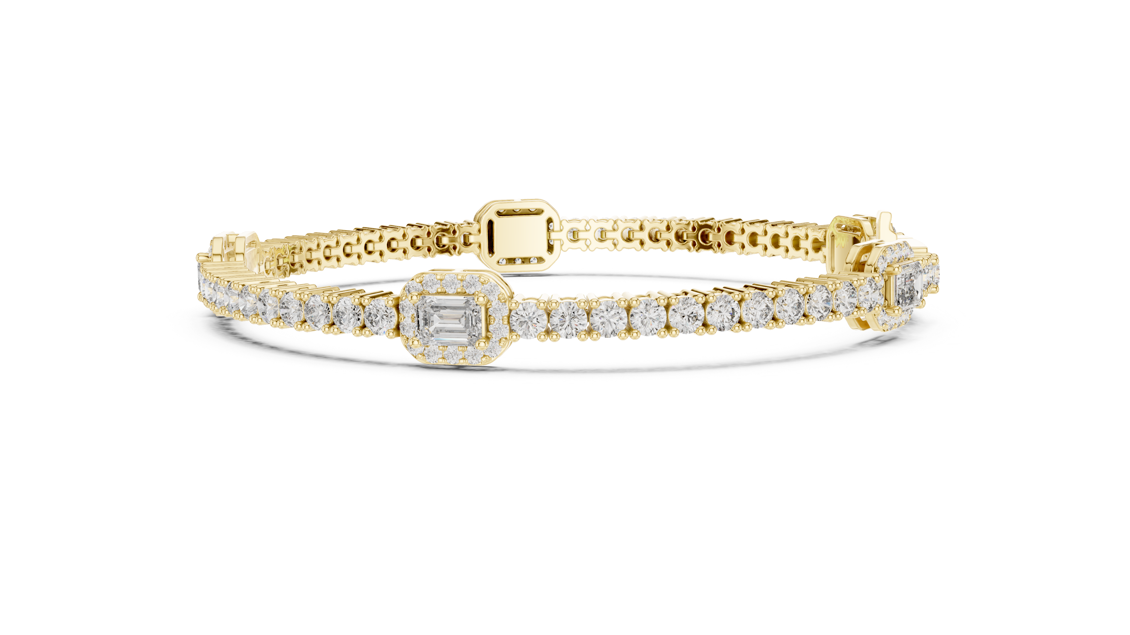 Central Emerald Cut Diamond Bracelet - Krishnashray