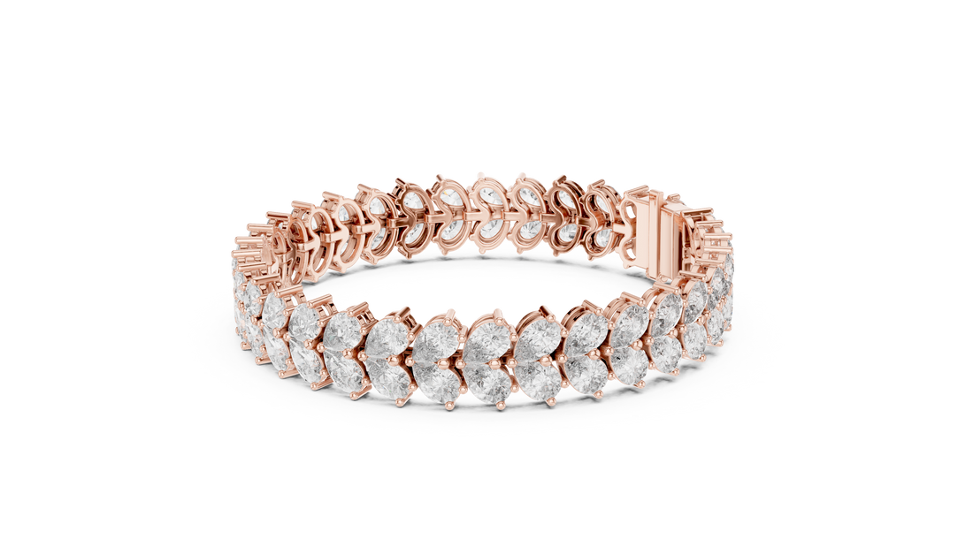 Multi-row diamond bracelet in premium style
