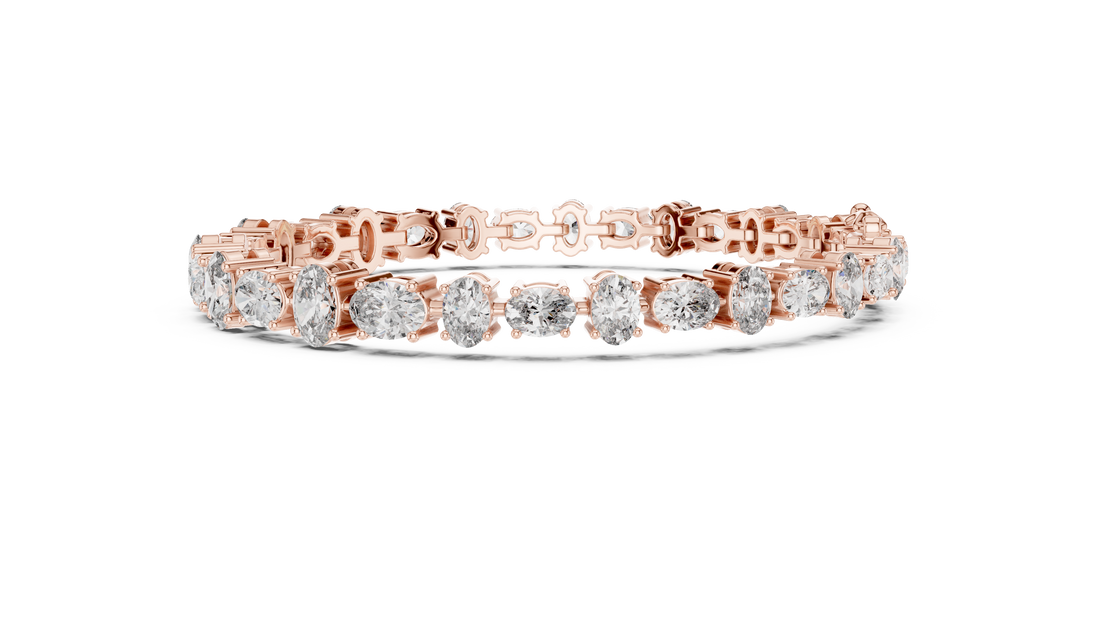 Elegant Oval Cut Diamond Bracelet