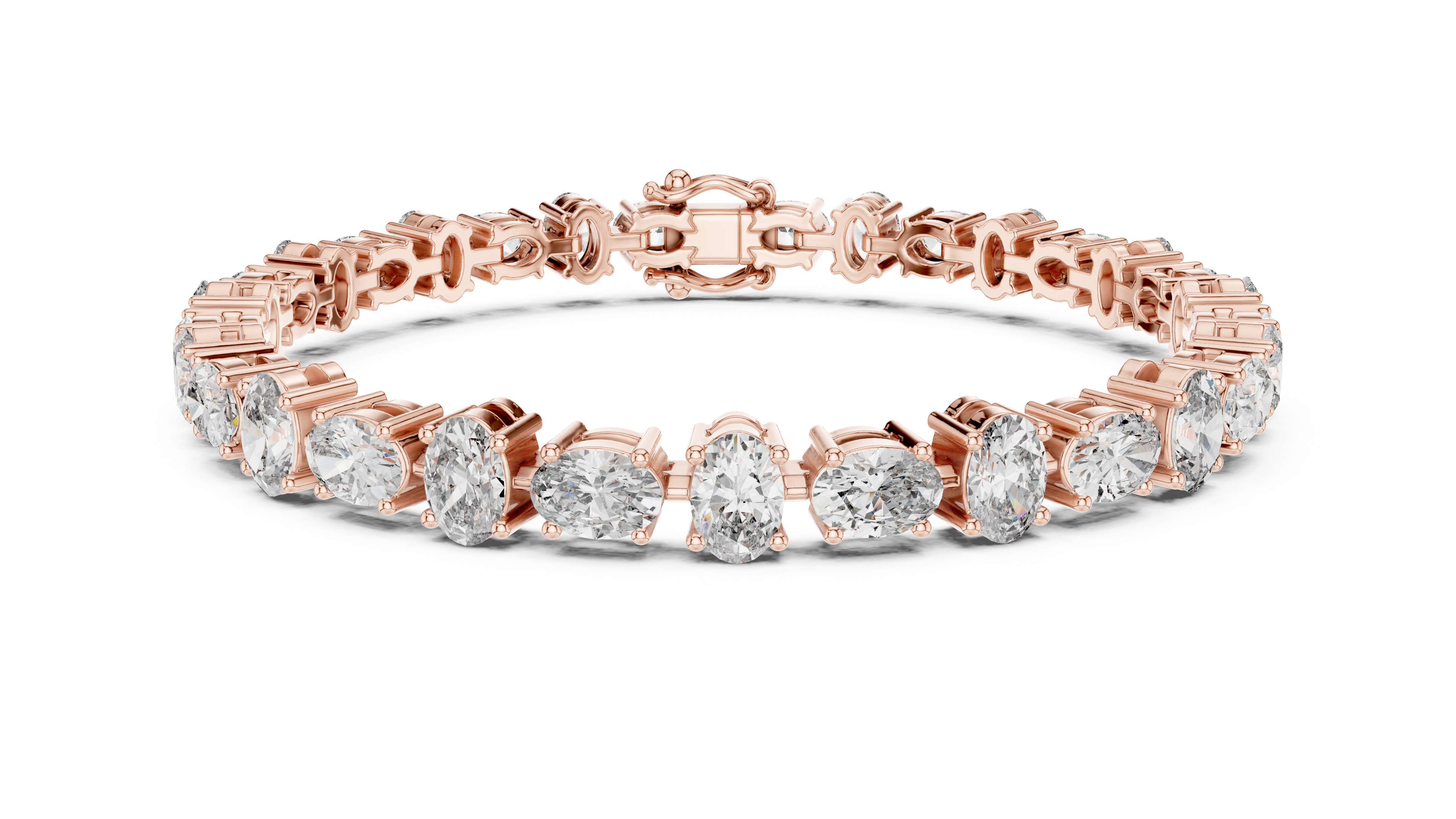 Elegant Oval Cut Diamond Bracelet