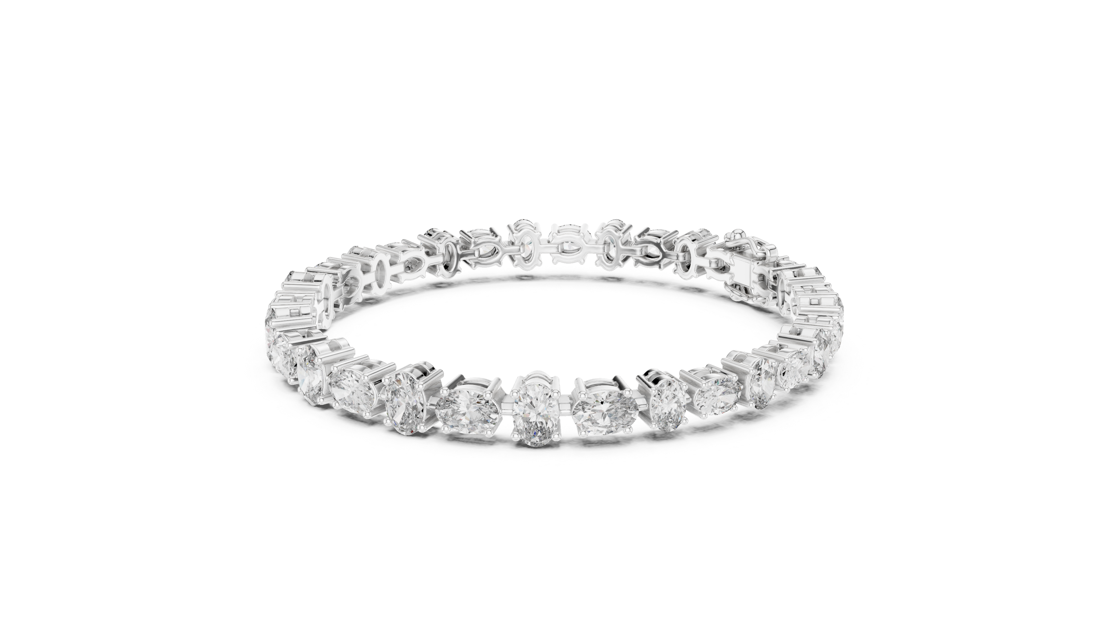Elegant Oval Cut Diamond Bracelet