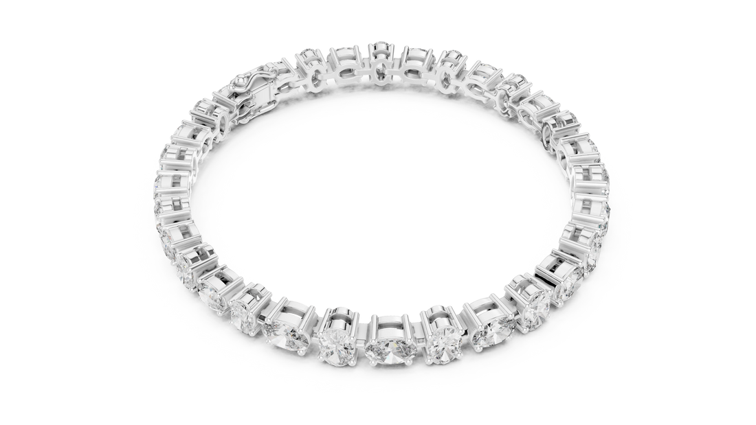 Elegant Oval Cut Diamond Bracelet