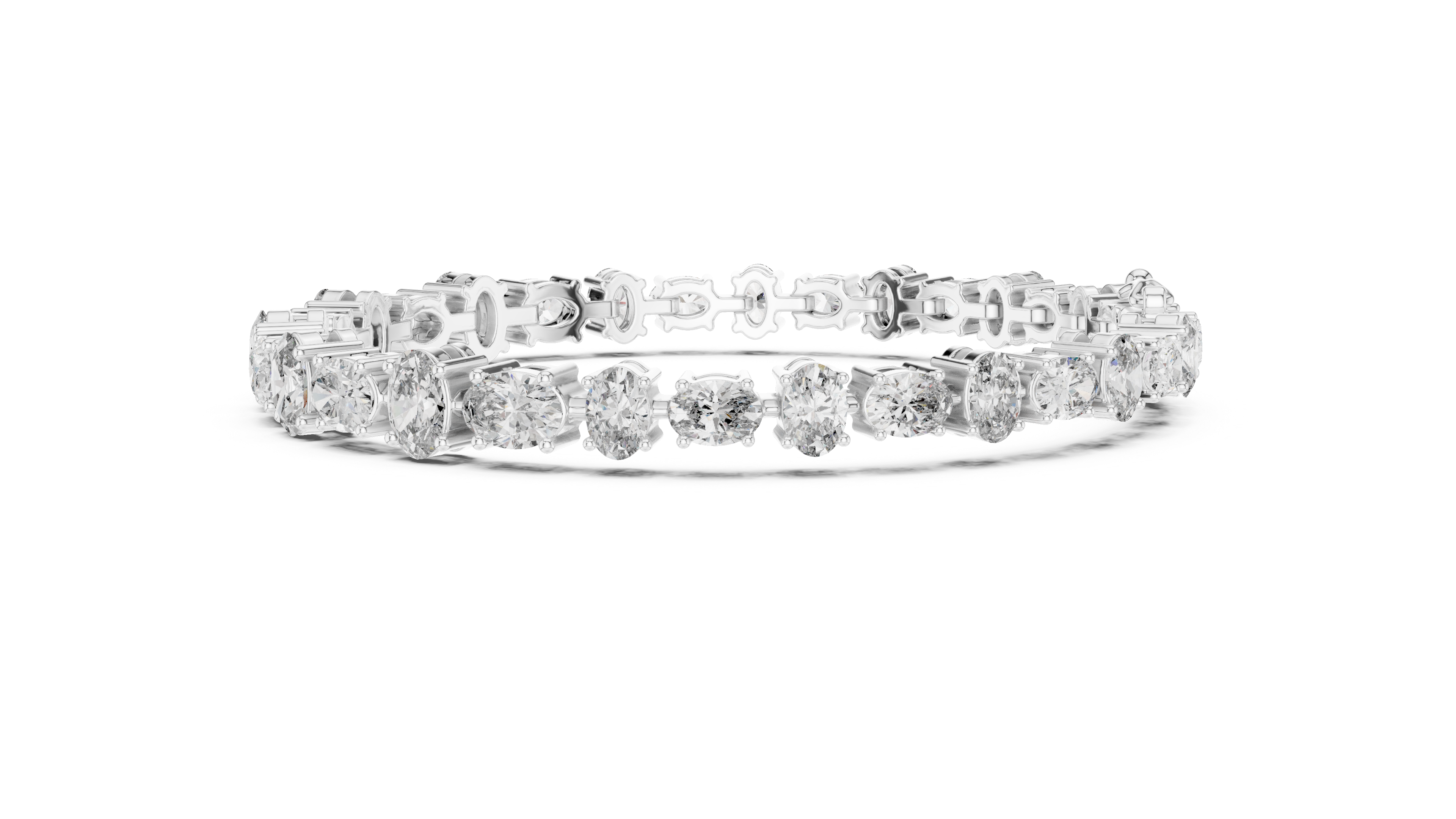 Elegant Oval Cut Diamond Bracelet