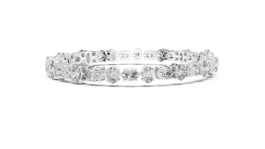 Elegant Oval Cut Diamond Bracelet