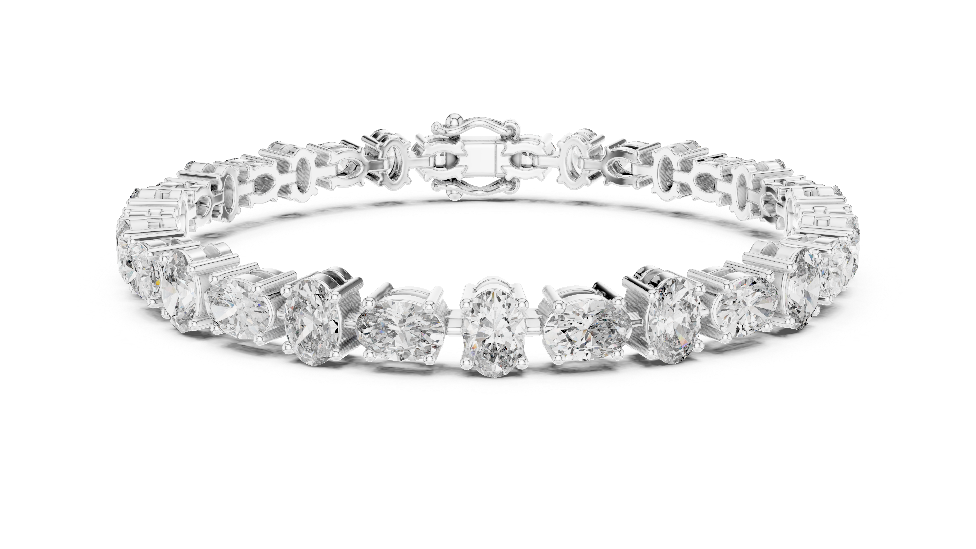 Elegant Oval Cut Diamond Bracelet