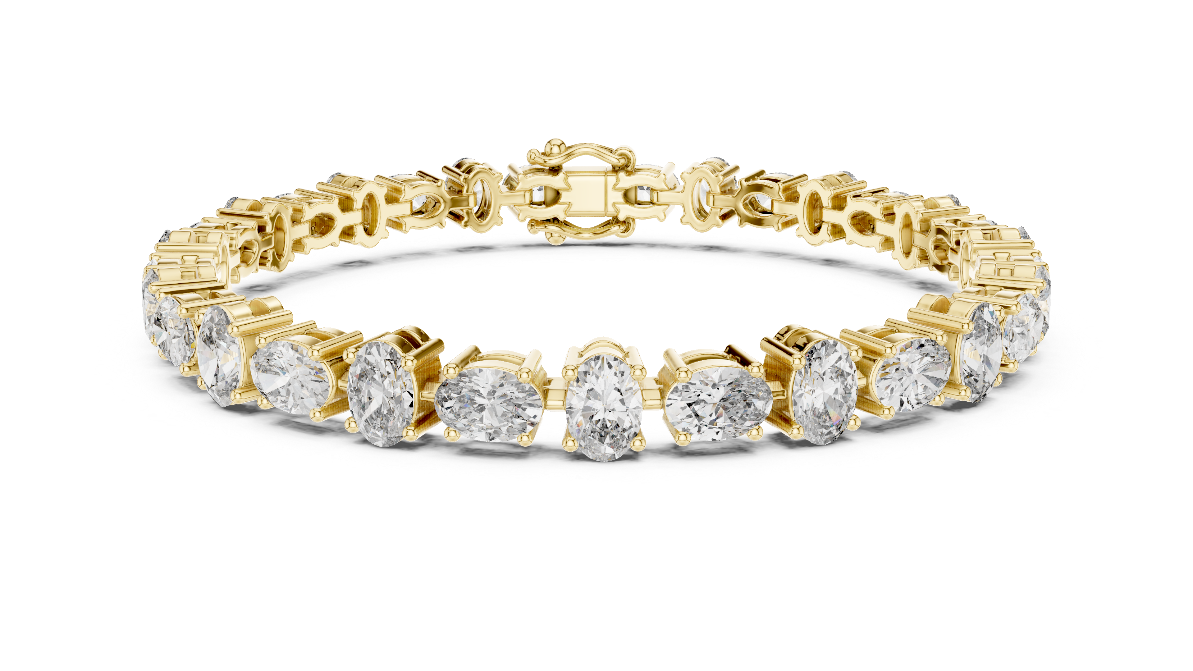 Elegant Oval Cut Diamond Bracelet