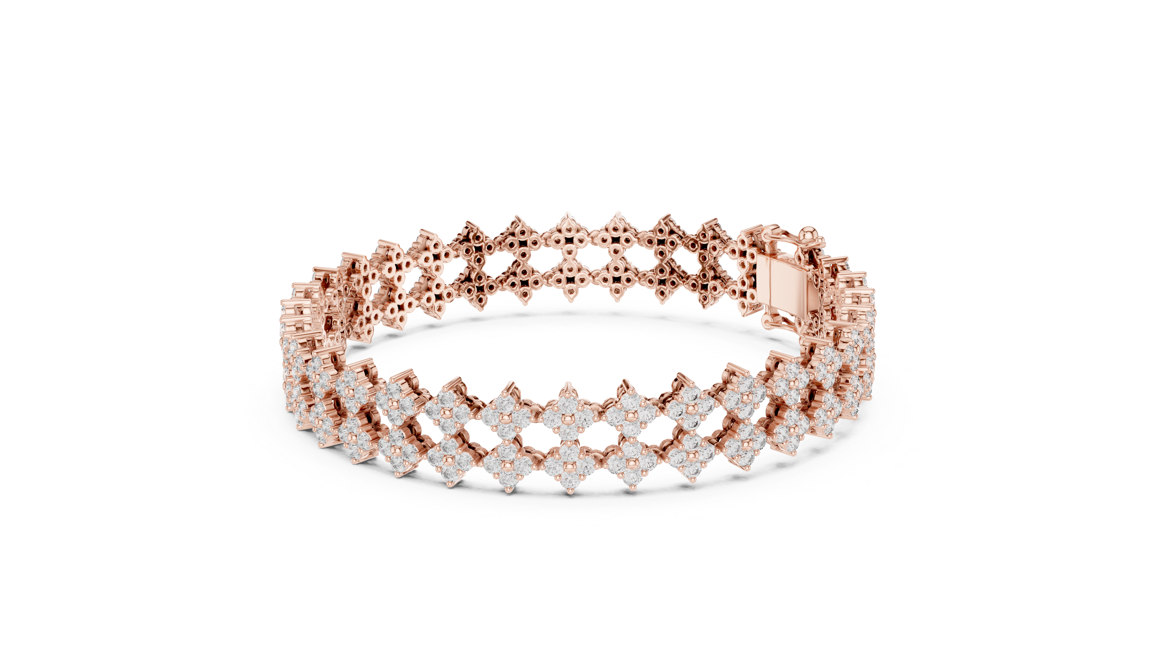 Floral Diamond Cuff Bracelet