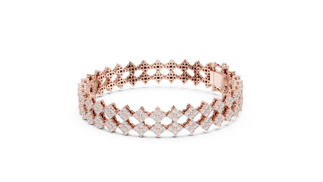 Floral Diamond Cuff Bracelet