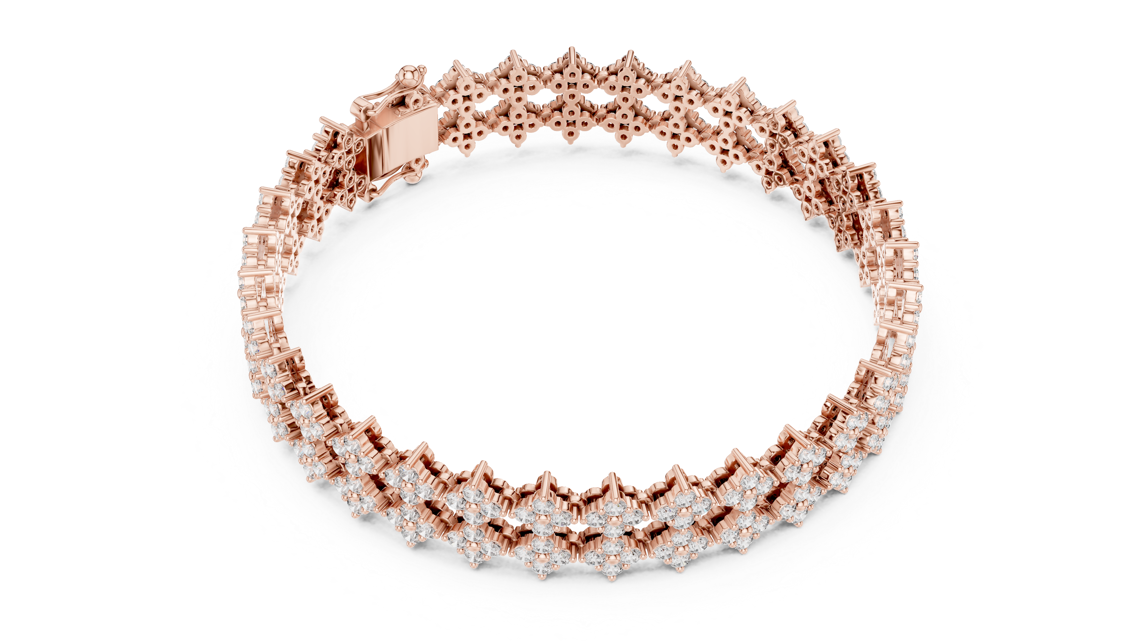 Floral Diamond Cuff Bracelet