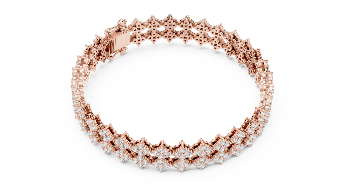 Floral Diamond Cuff Bracelet