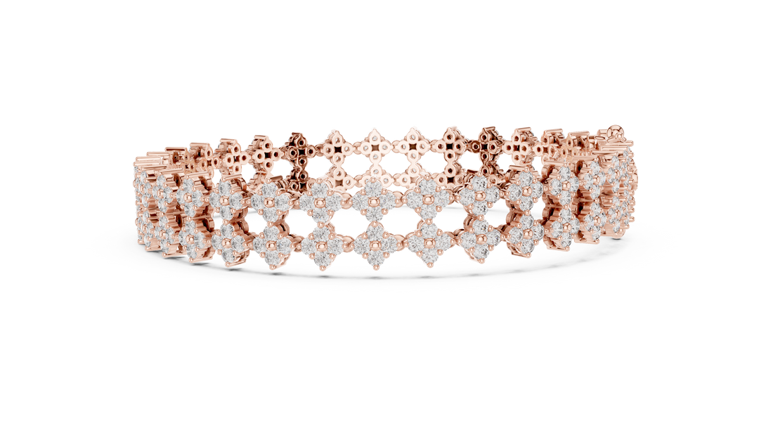 Floral Diamond Cuff Bracelet