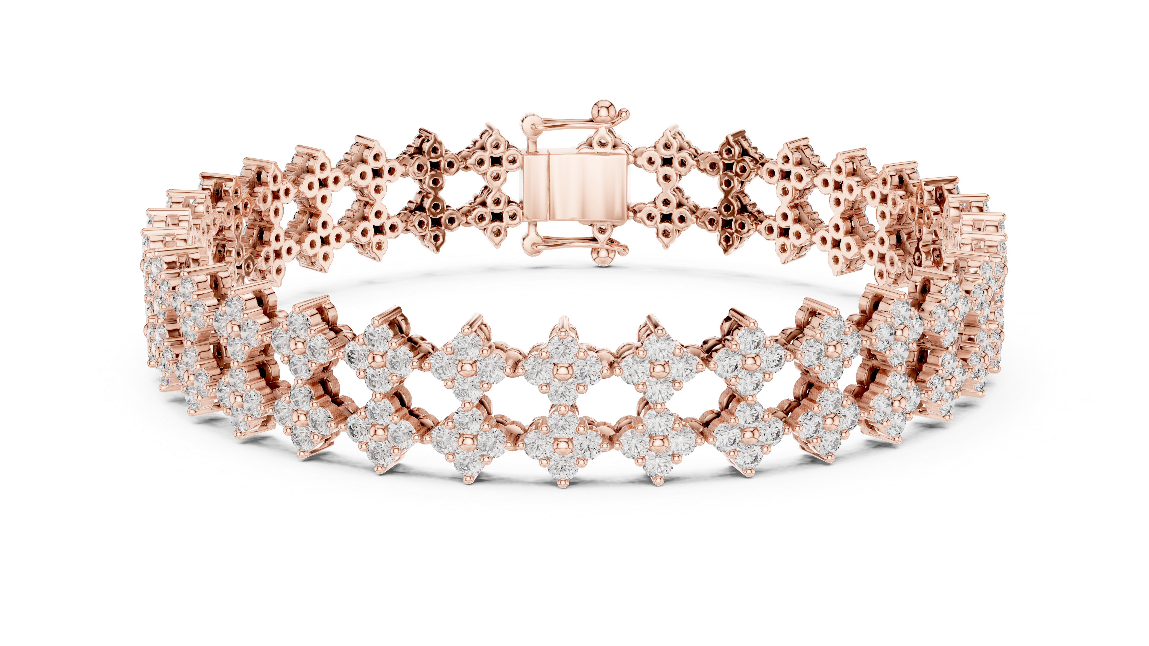 Floral Diamond Cuff Bracelet