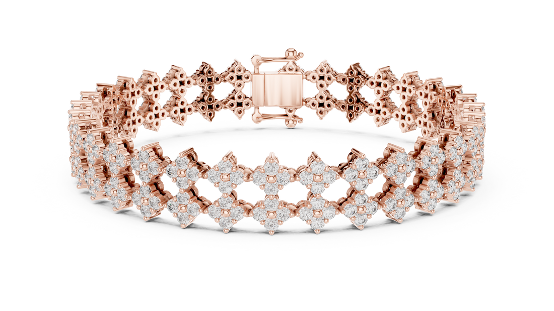Floral Diamond Cuff Bracelet