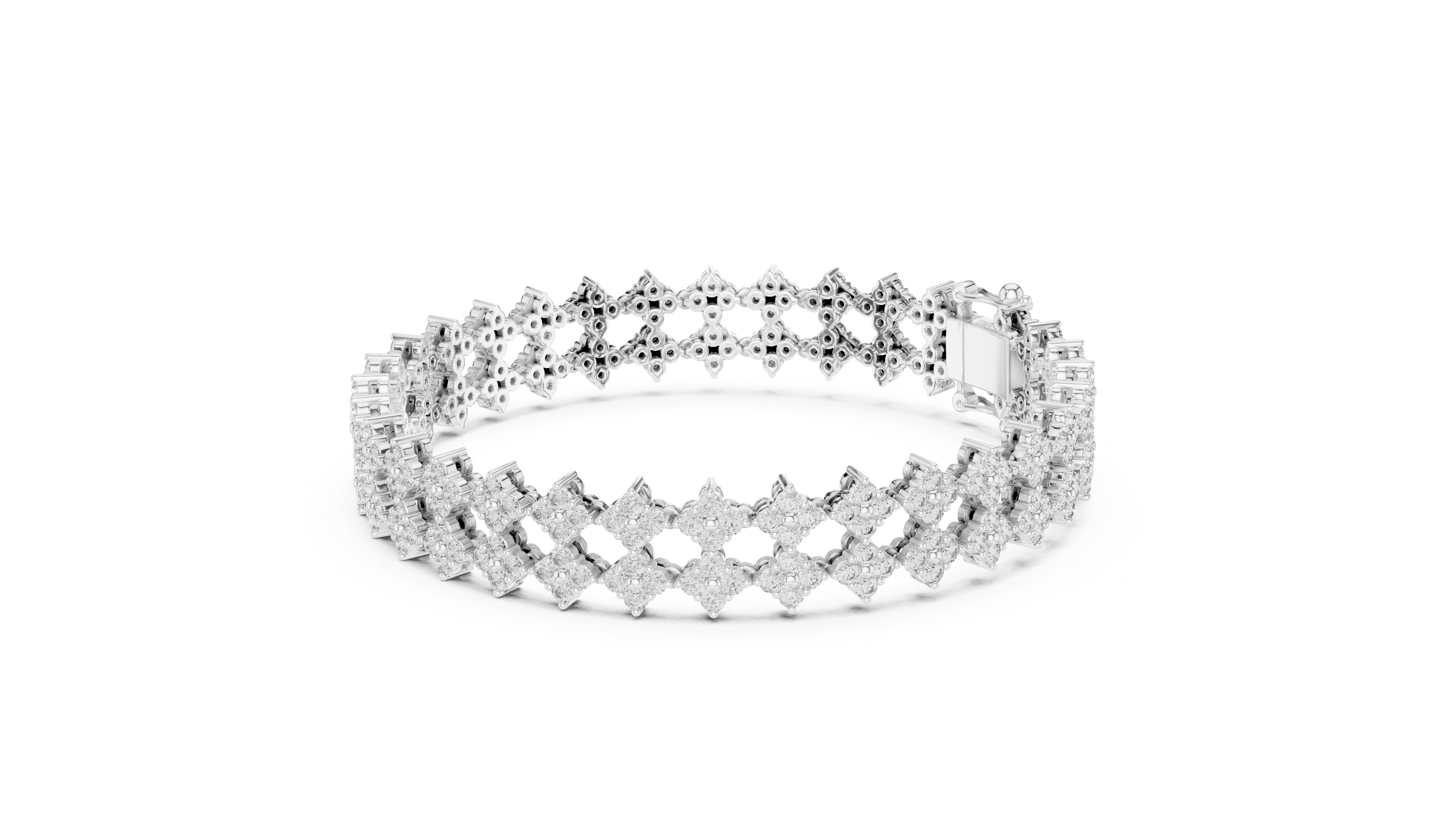 Floral Diamond Cuff Bracelet