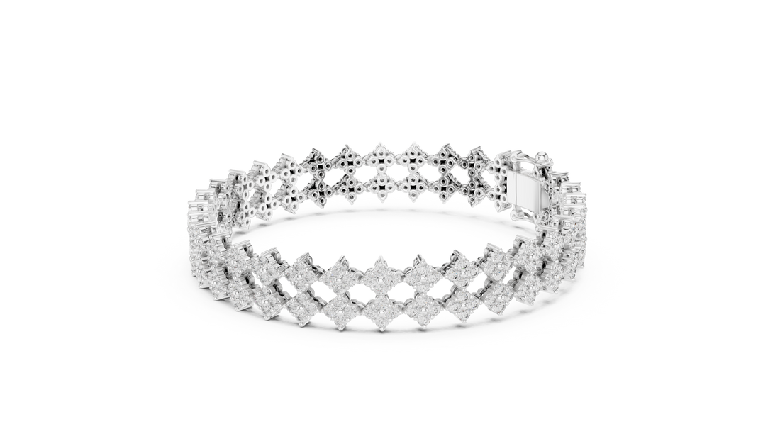 Floral Diamond Cuff Bracelet
