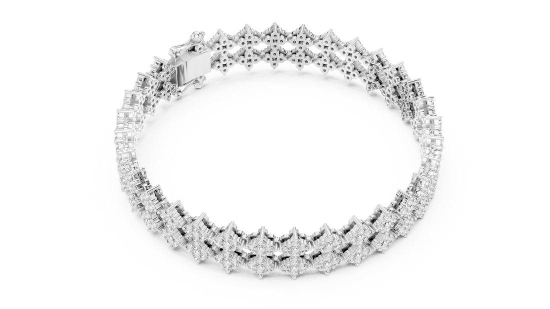 Floral Diamond Cuff Bracelet