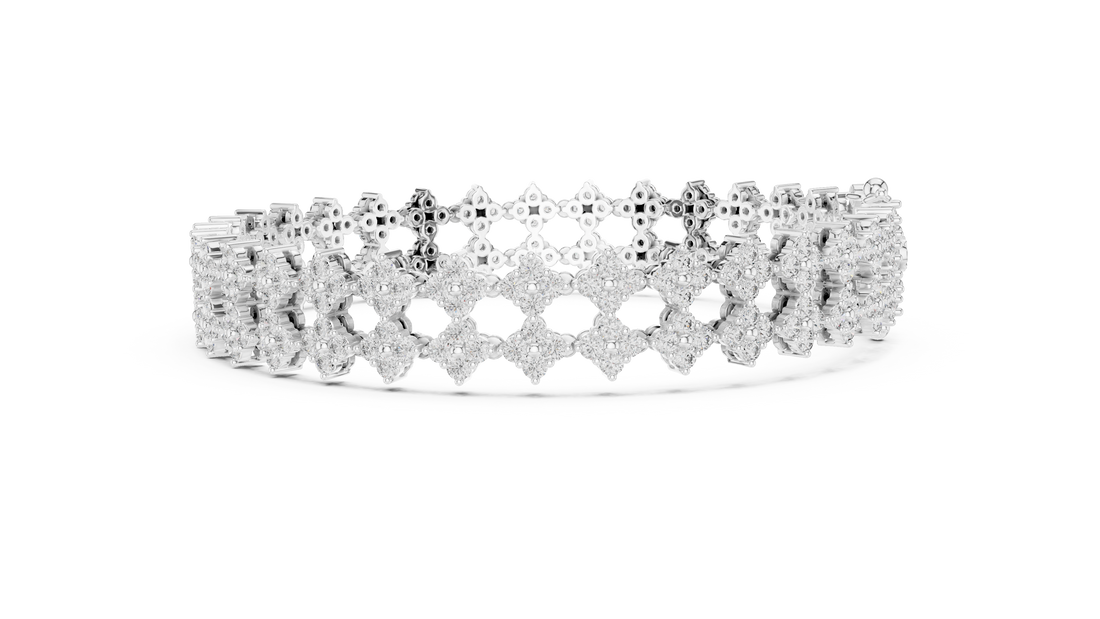 Floral Diamond Cuff Bracelet
