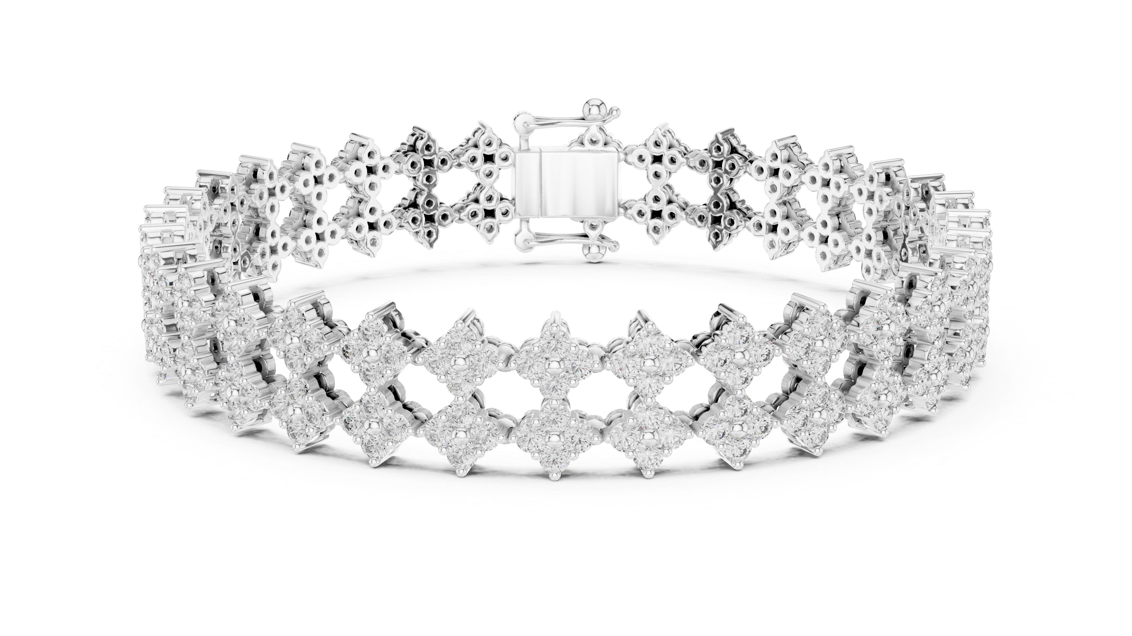 Floral Diamond Cuff Bracelet