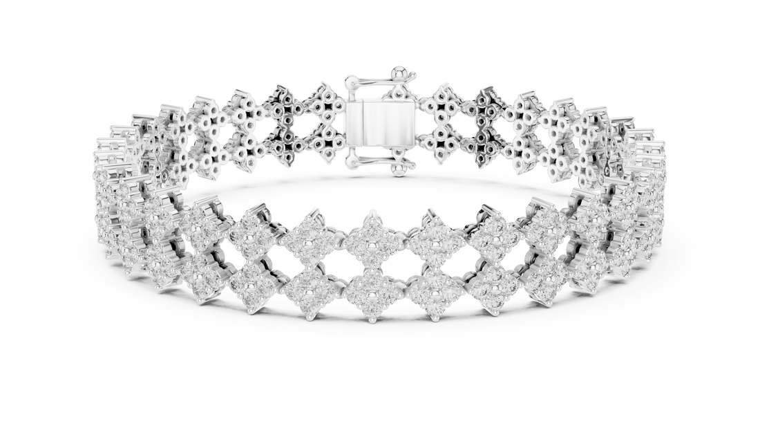 Floral Diamond Cuff Bracelet