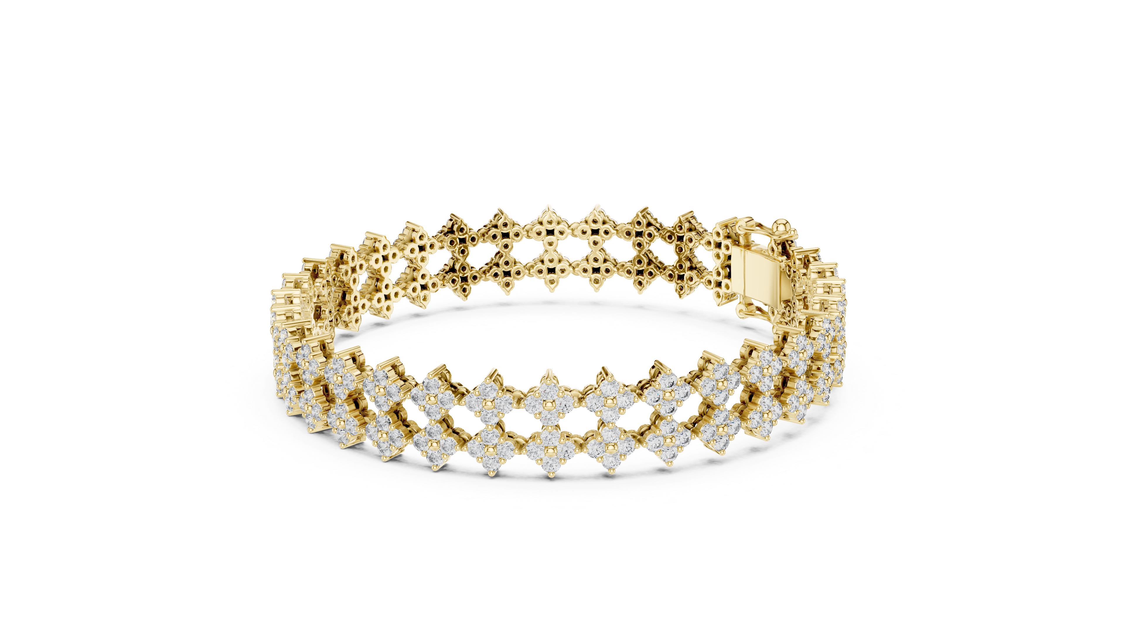 Floral Diamond Cuff Bracelet