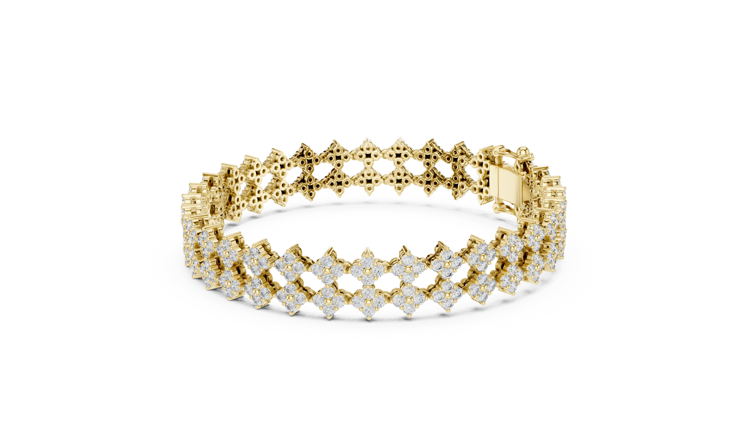 Floral Diamond Cuff Bracelet
