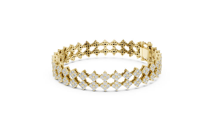 Floral Diamond Cuff Bracelet
