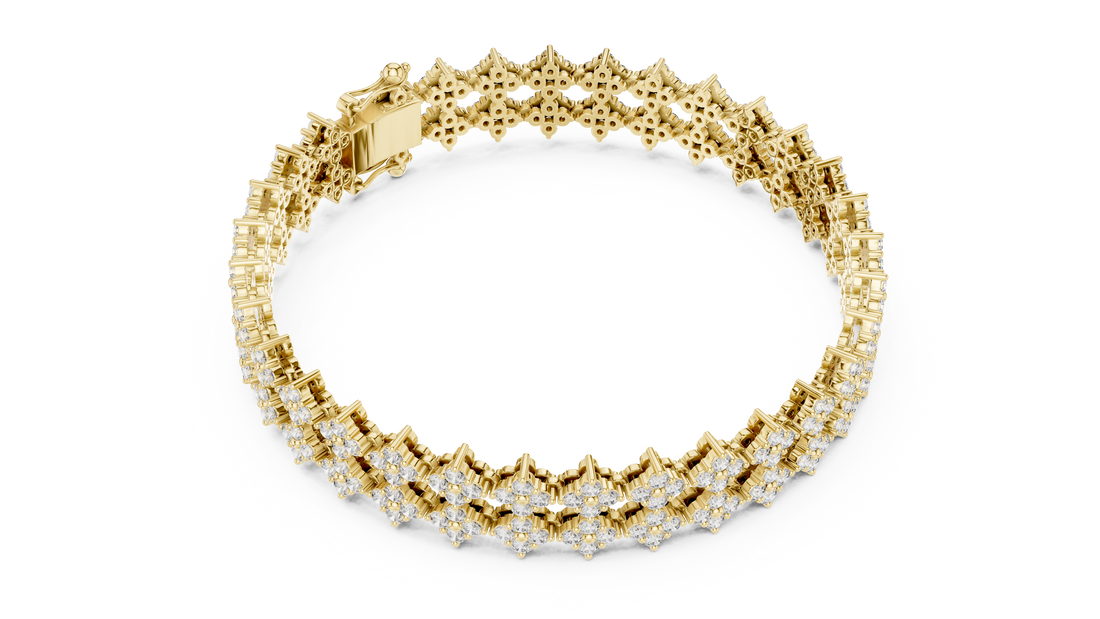 Floral Diamond Cuff Bracelet