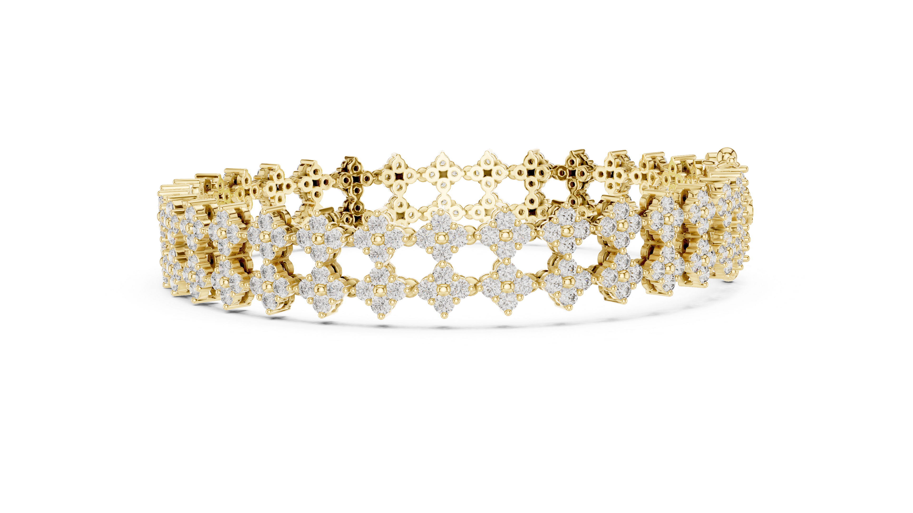 Floral Diamond Cuff Bracelet