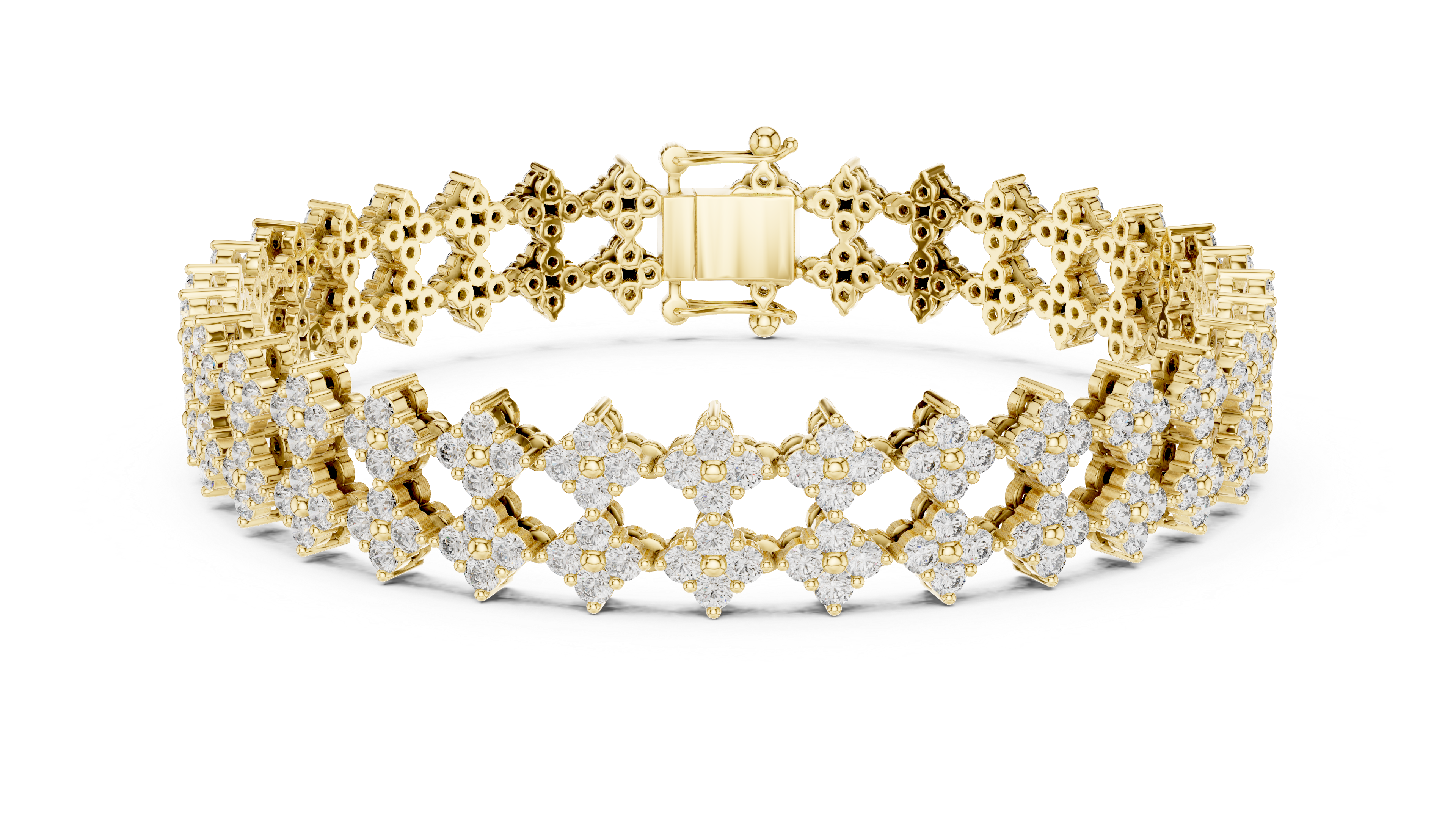 Floral Diamond Cuff Bracelet