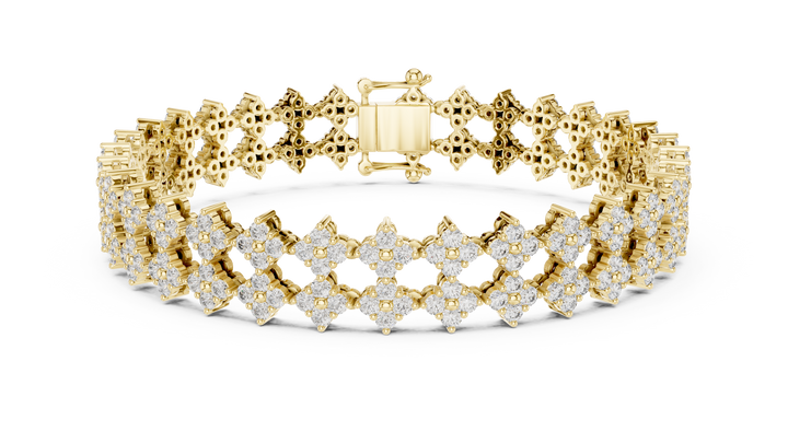 Floral Diamond Cuff Bracelet