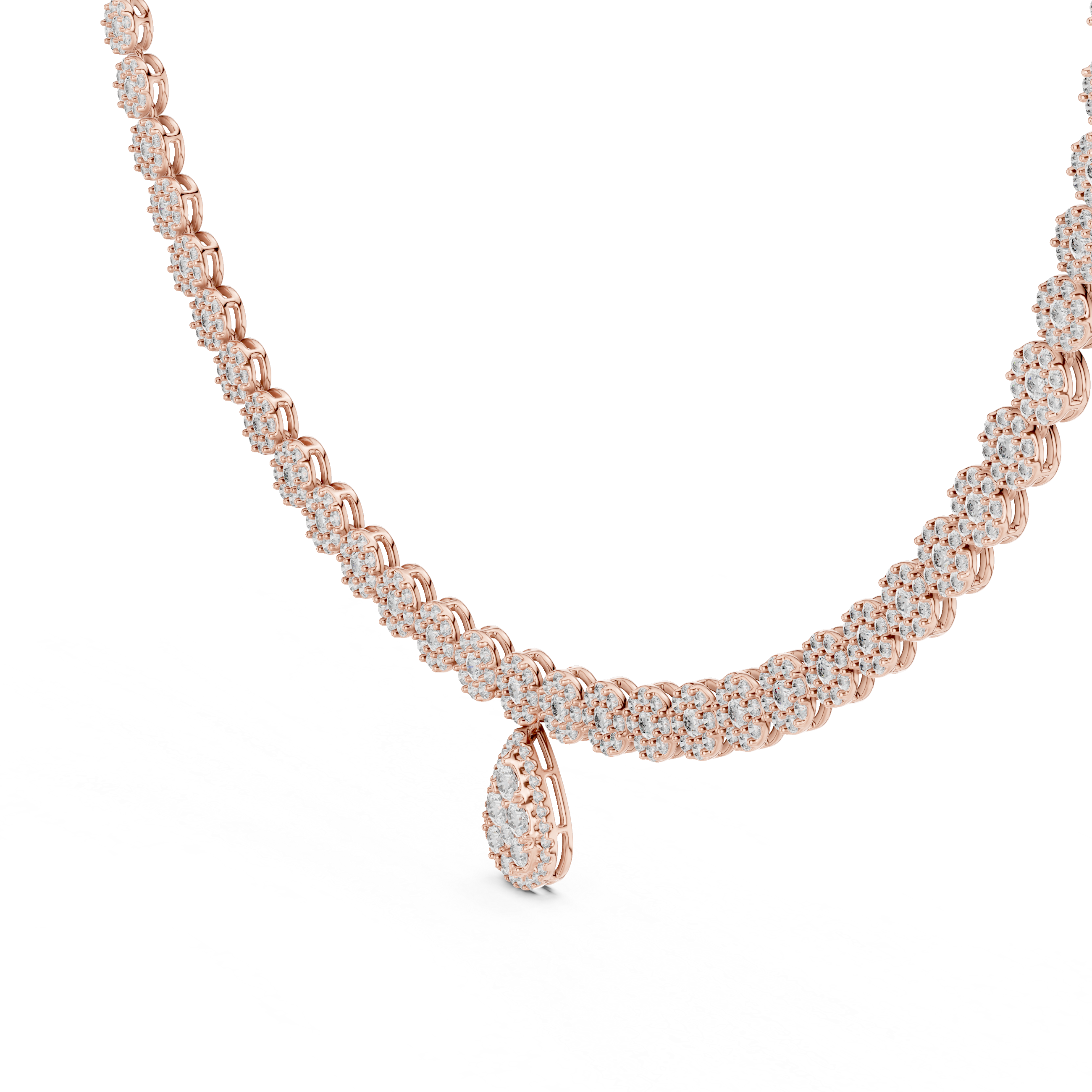 Teardrop Diamond Pendant Necklace