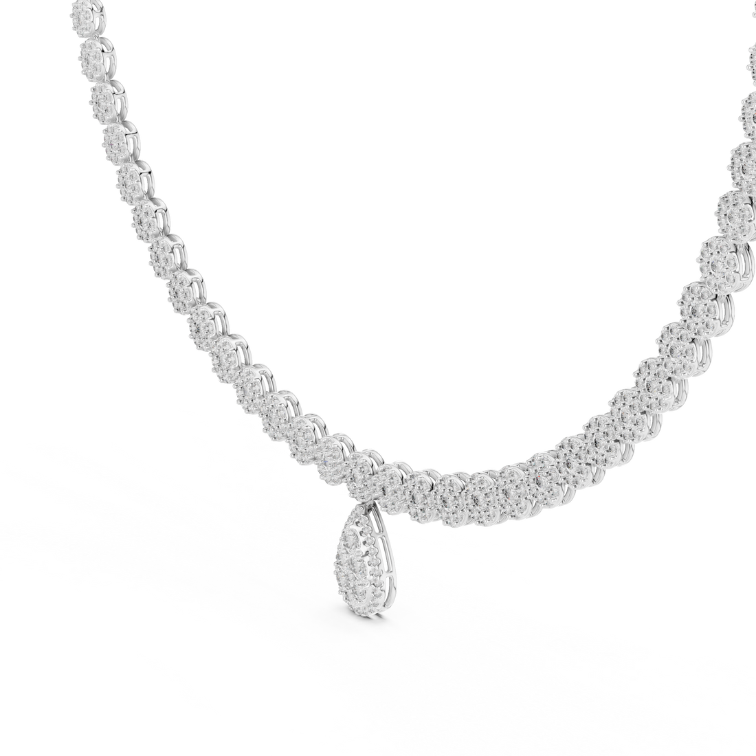 Teardrop Diamond Pendant Necklace