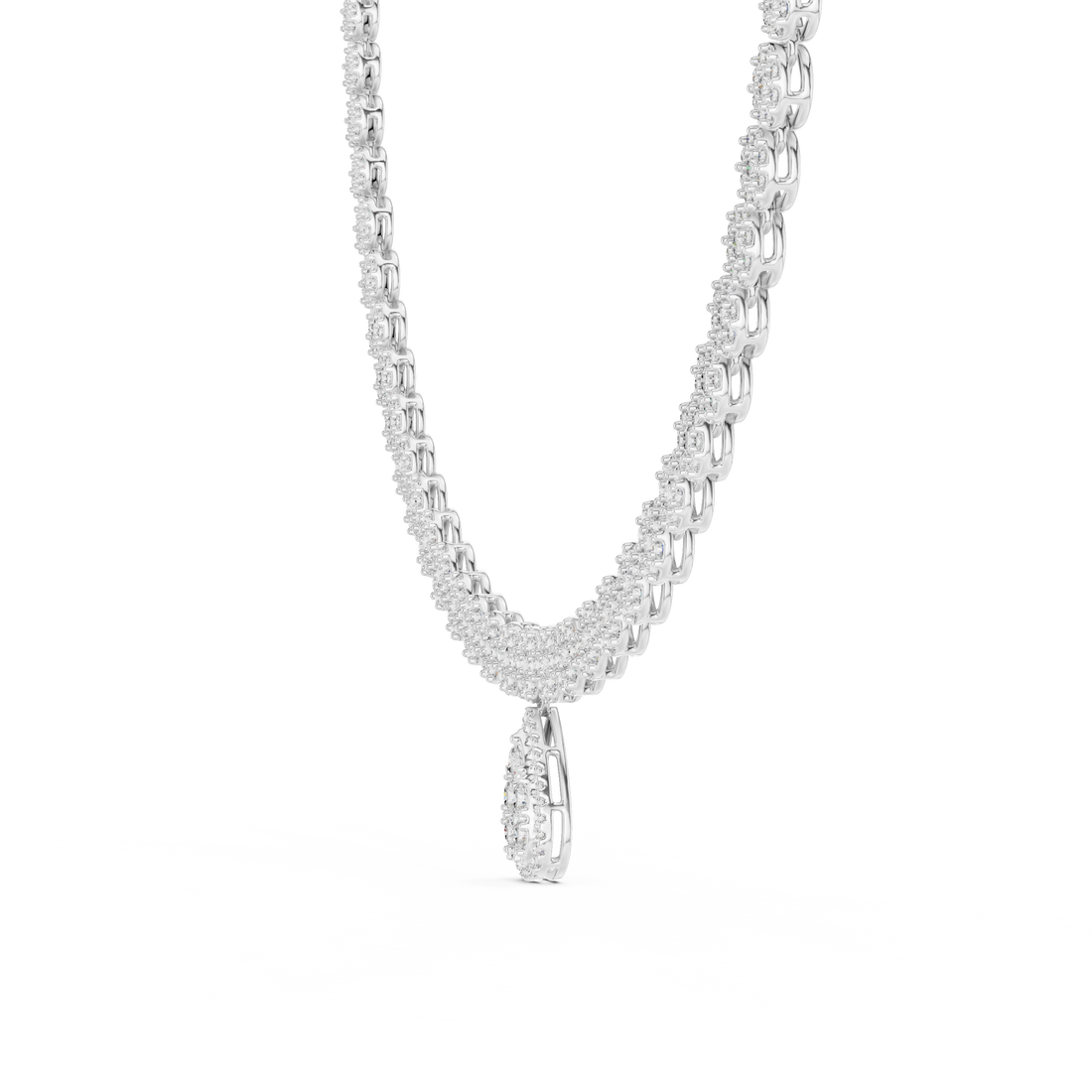 Teardrop Diamond Pendant Necklace
